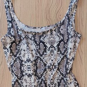 Snake print body suit